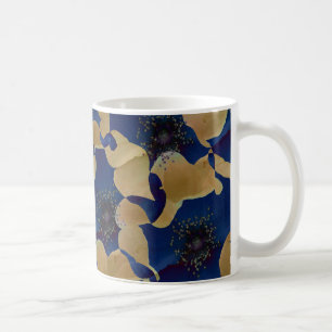 Art des Blumenmusters in Beige und Blau/Blume Kaffeetasse