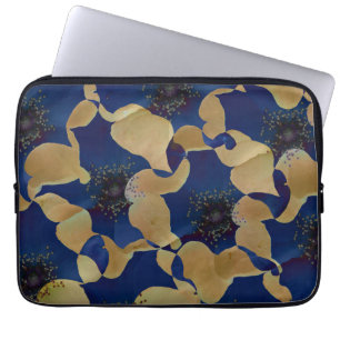 Art des Blumenmusters in Beige und Blau/Blume Laptopschutzhülle