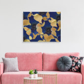 Art des Blumenmusters in Beige und Blau/Blume Leinwanddruck (Insitu (Wohnzimmer))