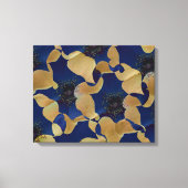 Art des Blumenmusters in Beige und Blau/Blume Leinwanddruck (Vorderseite)