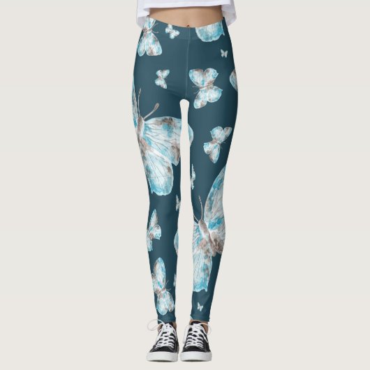 Art des Butterfly-Handdrucks Leggings (Vorderseite)