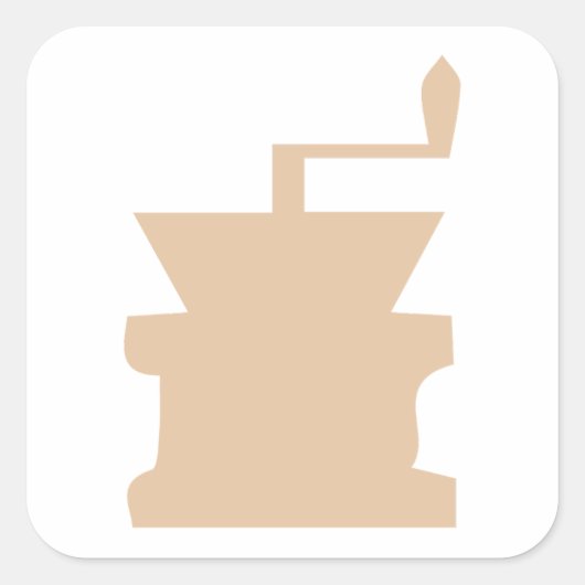 Art des Kaffeegenärters Quadratischer Aufkleber (Vorderseite)