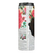 Art des Papierstapels | Dame und Blume Thermosbecher (Rückseite)