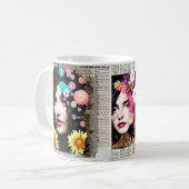 Art des Papierstapels | Frauen und Blume Kaffeetasse (Vorderseite Links)