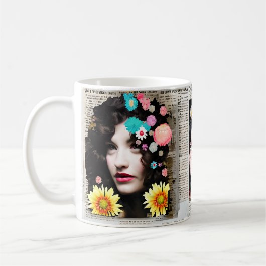 Art des Papierstapels | Frauen und Blume Kaffeetasse (Links)