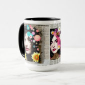 Art des Papierstapels | Frauen und Blume Tasse (Vorderseite Links)