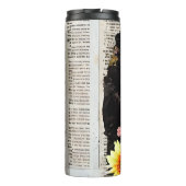 Art des Papierstapels | Hübsche Dame und Blume Thermosbecher (Rückseite)