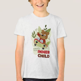 Art des Zeichentrickbären im Inneren des Kindes Tri-Blend Shirt