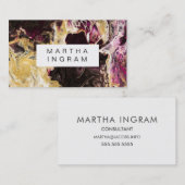 Art Design Abstrakt Fluid Dark Lila und Gold Visitenkarte (Vorne/Hinten)