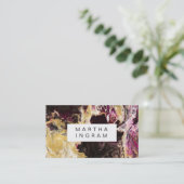 Art Design Abstrakt Fluid Dark Lila und Gold Visitenkarte (Stehend Vorderseite)