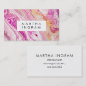 Art Design Abstrakt hell Rosa Gold Weiß Visitenkarte (Vorne/Hinten)