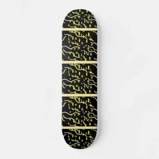 Art Design Grüne Donuts und gelbe Paprika Skateboard (Vorderseite)