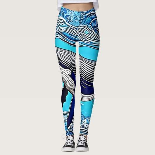 Art Design von Ocean Whale Leggings (Vorderseite)