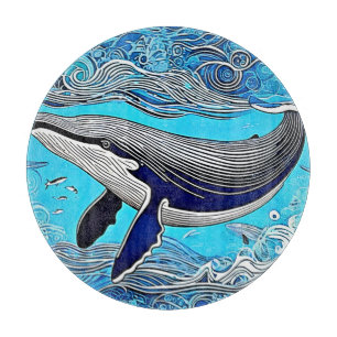 Art Design von Ocean Whale Schneidebrett