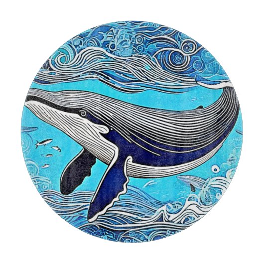 Art Design von Ocean Whale Schneidebrett (Vorderseite)