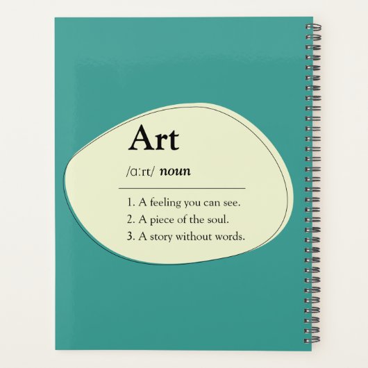 Art Dictionary Style Planner Notebook Planer (Rückseite)