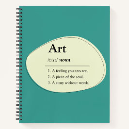 Art Dictionary Style Sketchbook Notebook Notizblock