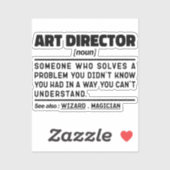 Art Director Noun Definition Supervisor Funny Vate Aufkleber (Blatt)