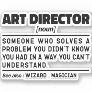 Art Director Noun Definition Supervisor Funny Vate Aufkleber