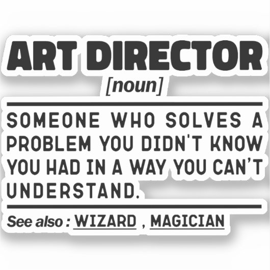 Art Director Noun Definition Supervisor Funny Vate Aufkleber (Vorderseite)