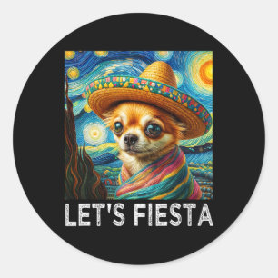 Art Dog Cinco De Mayo Fiesta FamilienMatching Grou Runder Aufkleber