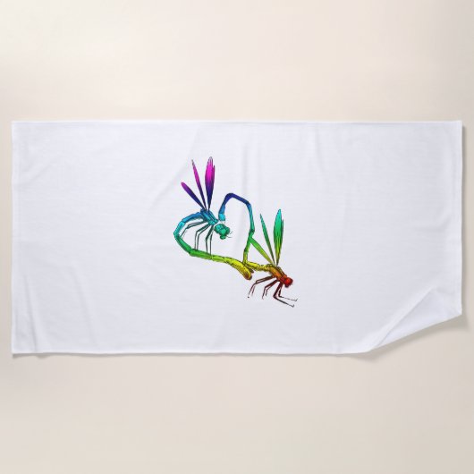 Art Dragonflies Dragonfly Naturinsekt Strandtuch (Vorderseite)