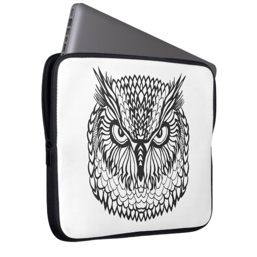 Art-Eagle-Eulen-Kopf Laptopschutzhülle (Vorne Rechts)