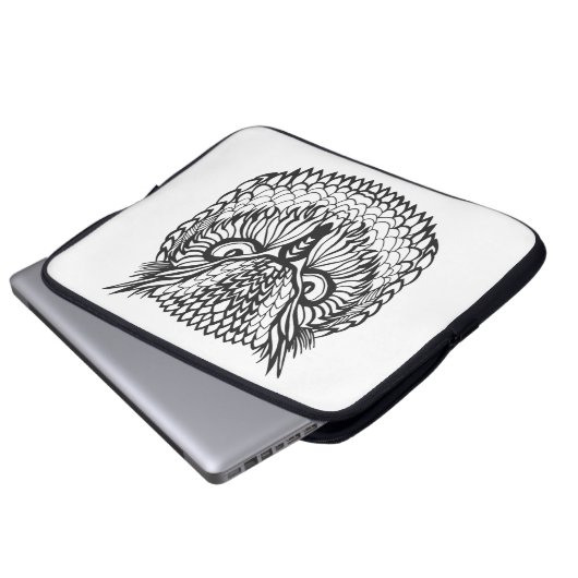 Art-Eagle-Eulen-Kopf Laptopschutzhülle (Vorne Knopf)