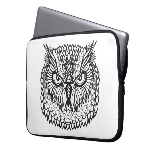 Art-Eagle-Eulen-Kopf Laptopschutzhülle (Vorderseite Links)