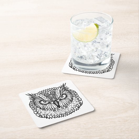 Art-Eagle-Eulen-Kopf Rechteckiger Pappuntersetzer (Vor Ort)