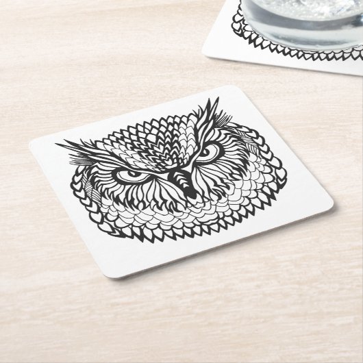 Art-Eagle-Eulen-Kopf Rechteckiger Pappuntersetzer (angewinkelt)