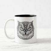 Art-Eagle-Eulen-Kopf Zweifarbige Tasse (Links)
