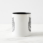 Art-Eagle-Eulen-Kopf Zweifarbige Tasse (Mittel)