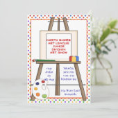 Art Easel Einladung. Einladung (Stehend Vorderseite)