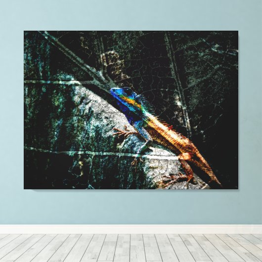 Art-Eidechse Leinwanddruck (Insitu (Holzboden))