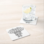 Art-Elefant Rechteckiger Pappuntersetzer (Vor Ort)