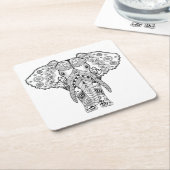 Art-Elefant Rechteckiger Pappuntersetzer (angewinkelt)