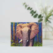 Art Elephant Animal Postkarte (Stehend Vorderseite)
