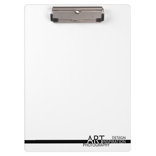 Art. Entwurf. Fotografie. Inspiration. Klemmbrett (Vorderseite)