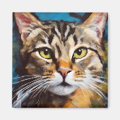 Art feline Tabby Katzenexpressionist Magnet (Vorne)