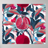 Art Floral Pomegranate Tree Muster Poster (Vorne)