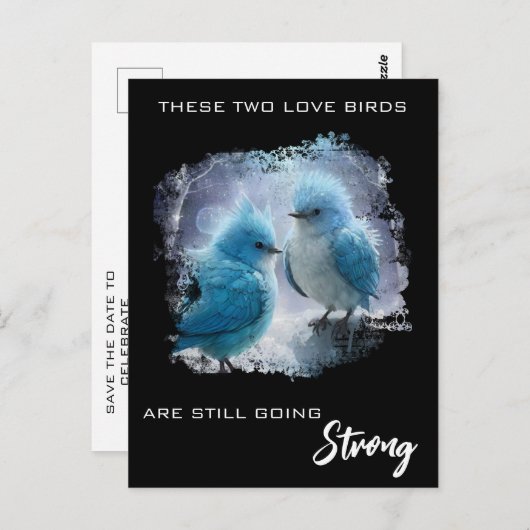 *~* ART Fluffy Jubiläum Love Birds AP54 Postkarte (Vorne/Hinten)