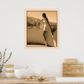 Art Foto, Dame in Tennis Outfit Poster (Küche)