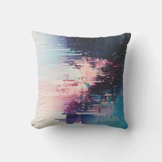 Art Futurist Glitch - Design Urban Landschaft Neon Kissen