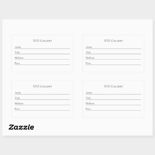 Art Gallery Exhibition Label Aufkleber (Blatt)