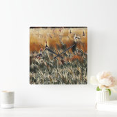 Art Gänse und Duck Roam Quadratische Wanduhr (Zuhause)