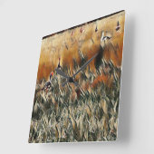 Art Gänse und Duck Roam Quadratische Wanduhr (Winkel)