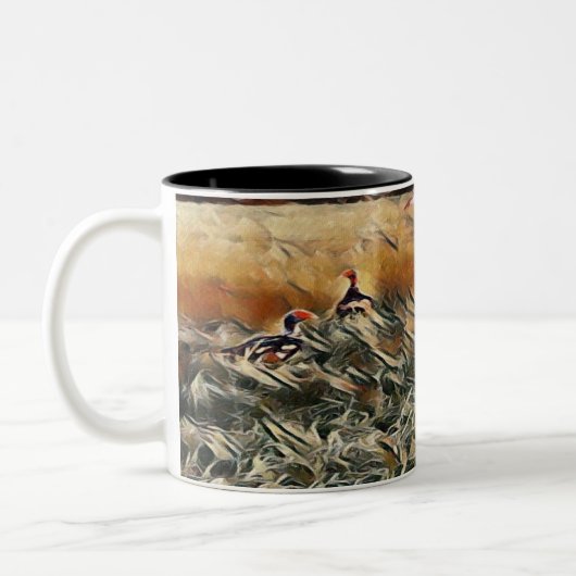 Art Gänse und Duck Roam Zweifarbige Tasse (Links)