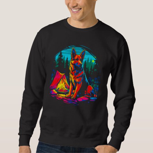 Art German Shepherd Dog Camping Sweatshirt (Vorderseite)