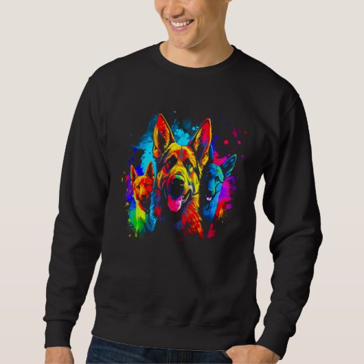 Art German Shepherd Dog Family Sweatshirt (Vorderseite)